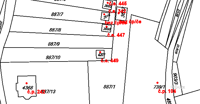 Dolejší Předměstí 449, Domažlice na parcele st. 4201 v KÚ Domažlice, Katastrální mapa