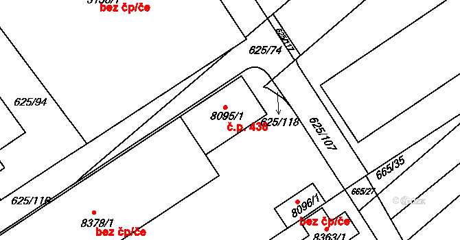 Kroměříž 436 na parcele st. 8095/1 v KÚ Kroměříž, Katastrální mapa