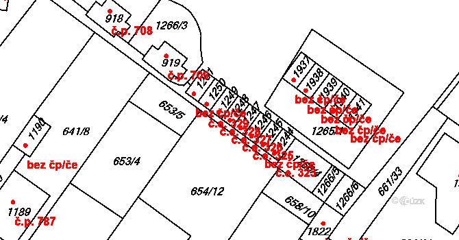 Náměšť nad Oslavou 327 na parcele st. 1248 v KÚ Náměšť nad Oslavou, Katastrální mapa