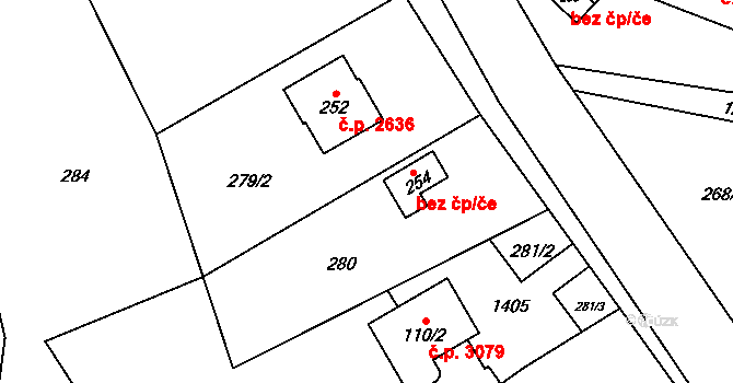 Šumperk 44931069 na parcele st. 254 v KÚ Horní Temenice, Katastrální mapa