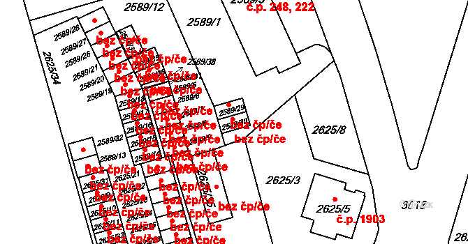 Opava 49311069 na parcele st. 2589/30 v KÚ Opava-Předměstí, Katastrální mapa