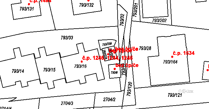Praha 49994069 na parcele st. 793/224 v KÚ Kyje, Katastrální mapa