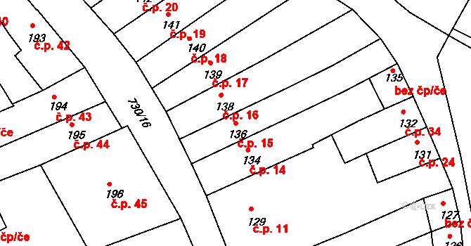 Broumov 15 na parcele st. 136/1 v KÚ Broumov, Katastrální mapa