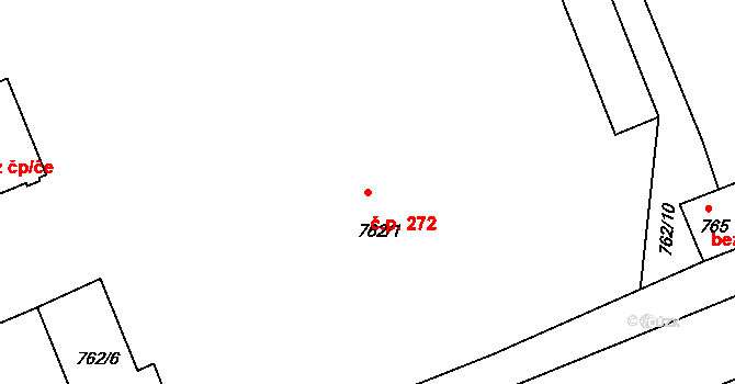 Šenov u Nového Jičína 272 na parcele st. 762/1 v KÚ Šenov u Nového Jičína, Katastrální mapa