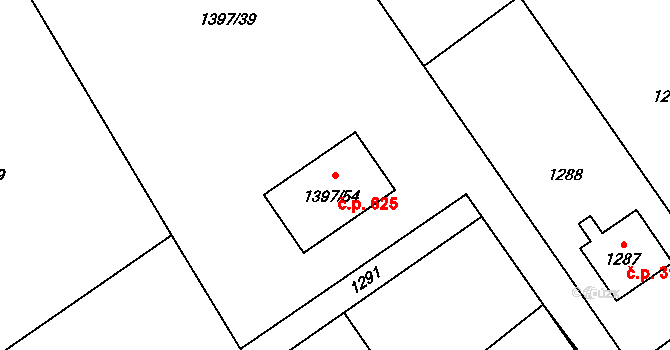 Řepiště 625 na parcele st. 1397/54 v KÚ Řepiště, Katastrální mapa