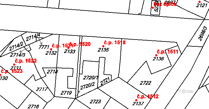 Havlíčkův Brod 1518 na parcele st. 2135 v KÚ Havlíčkův Brod, Katastrální mapa