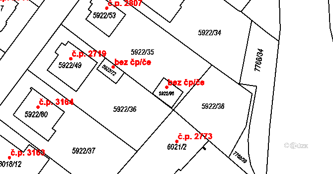 Frýdek-Místek 102575070 na parcele st. 5922/98 v KÚ Frýdek, Katastrální mapa