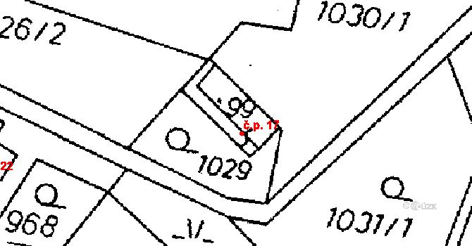 Smrčí 17, Mírová pod Kozákovem na parcele st. 99 v KÚ Vesec pod Kozákovem, Katastrální mapa
