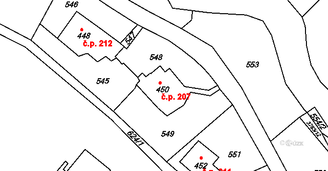 Cvikov II 207, Cvikov na parcele st. 450 v KÚ Cvikov, Katastrální mapa