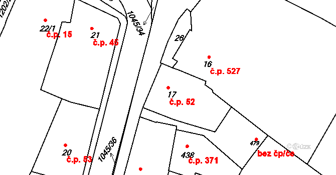 Staňkov II 52, Staňkov na parcele st. 17 v KÚ Staňkov-ves, Katastrální mapa