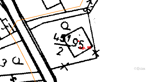 Horní Rokytá 10, Rokytá na parcele st. 95 v KÚ Horní Rokytá, Katastrální mapa