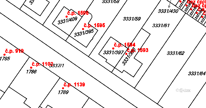 Dubňany 1594 na parcele st. 3331/397 v KÚ Dubňany, Katastrální mapa