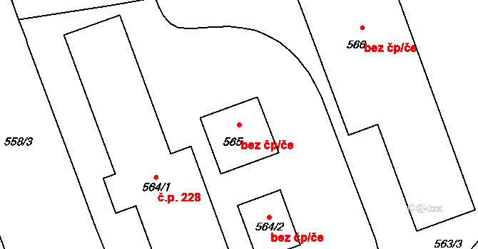 Brno 39477070 na parcele st. 565 v KÚ Komárov, Katastrální mapa