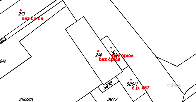 Bystré 40130070 na parcele st. 2/4 v KÚ Bystré u Poličky, Katastrální mapa