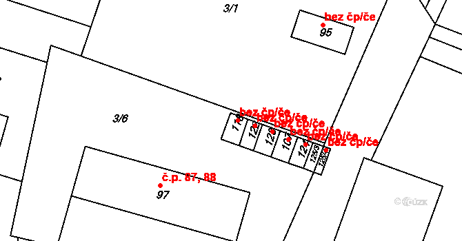 Jezbořice 41374070 na parcele st. 118 v KÚ Jezbořice, Katastrální mapa