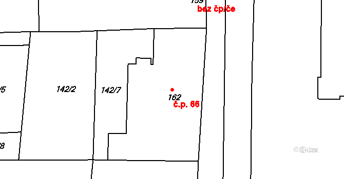 Brankovice 66 na parcele st. 162 v KÚ Brankovice, Katastrální mapa