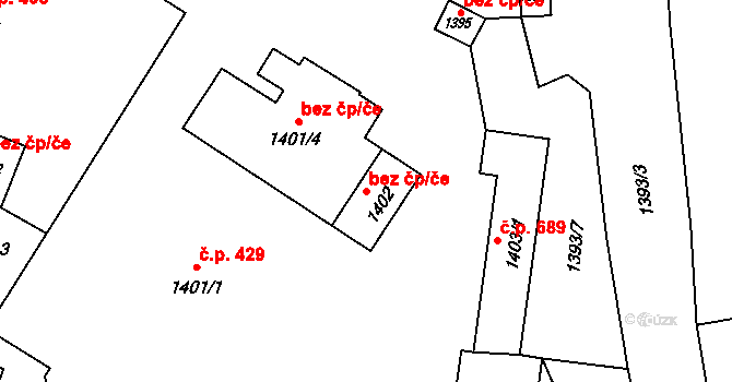 Fulnek 48549070 na parcele st. 1402 v KÚ Fulnek, Katastrální mapa
