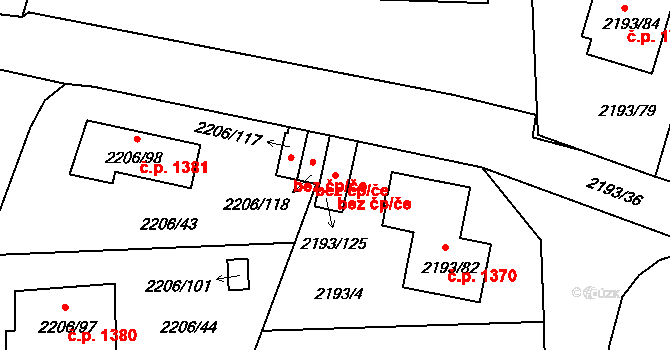 Pelhřimov 50284070 na parcele st. 2193/125 v KÚ Pelhřimov, Katastrální mapa