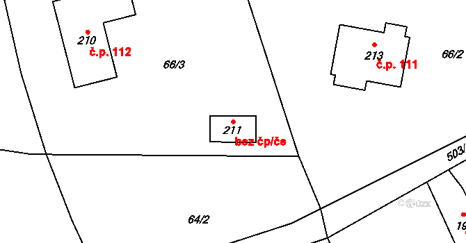 Slatiňany 78178070 na parcele st. 211 v KÚ Trpišov, Katastrální mapa