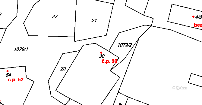Metánov 28, Častrov na parcele st. 30 v KÚ Metánov, Katastrální mapa
