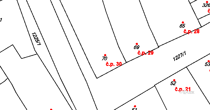 Krumsín 30 na parcele st. 70 v KÚ Krumsín, Katastrální mapa