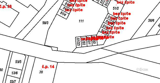 Josefův Důl 115567071 na parcele st. 51/23 v KÚ Josefův Důl u Mladé Boleslavi, Katastrální mapa