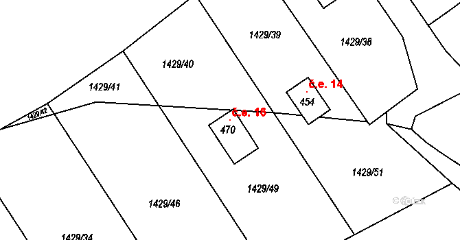 Čepinec 16, Žinkovy na parcele st. 470 v KÚ Žinkovy, Katastrální mapa