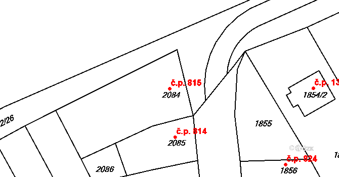 Slavíkovice 815, Rousínov na parcele st. 2084 v KÚ Rousínov u Vyškova, Katastrální mapa