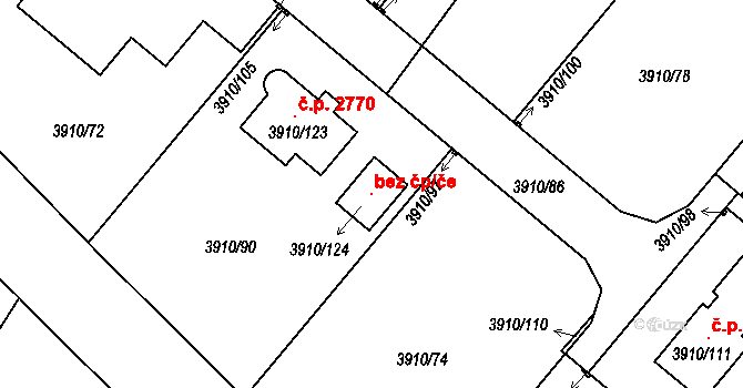 Roudnice nad Labem 146886071 na parcele st. 3910/124 v KÚ Roudnice nad Labem, Katastrální mapa