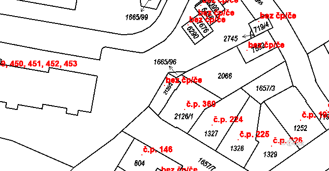 Třebíč 147893071 na parcele st. 2126/2 v KÚ Třebíč, Katastrální mapa