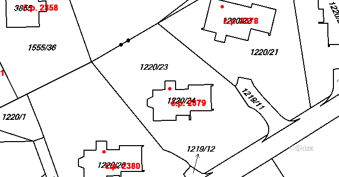 Rožnov pod Radhoštěm 2379 na parcele st. 1220/24 v KÚ Tylovice, Katastrální mapa