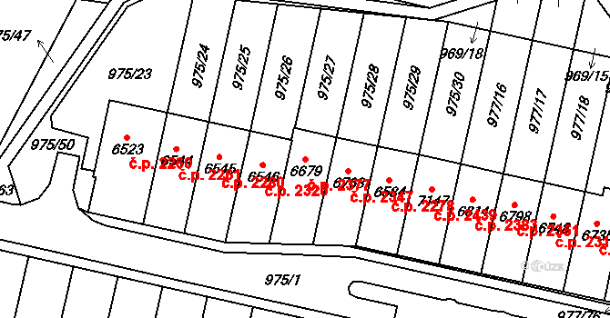 Cheb 2377 na parcele st. 6679 v KÚ Cheb, Katastrální mapa