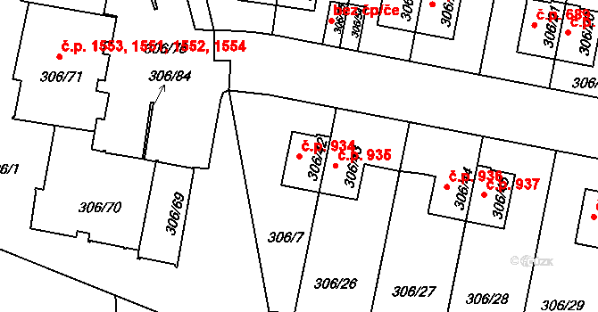 Braník 934, Praha na parcele st. 306/42 v KÚ Braník, Katastrální mapa