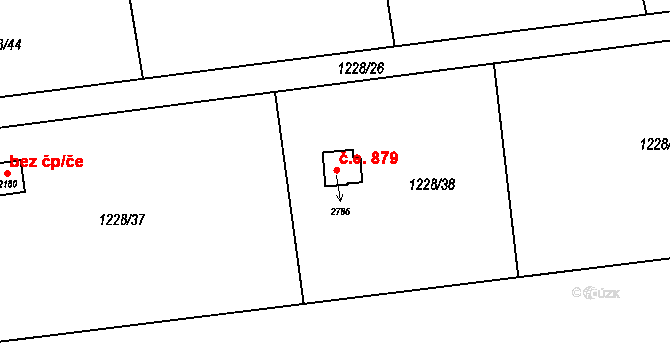 Lipník nad Bečvou I-Město 879, Lipník nad Bečvou na parcele st. 2786 v KÚ Lipník nad Bečvou, Katastrální mapa