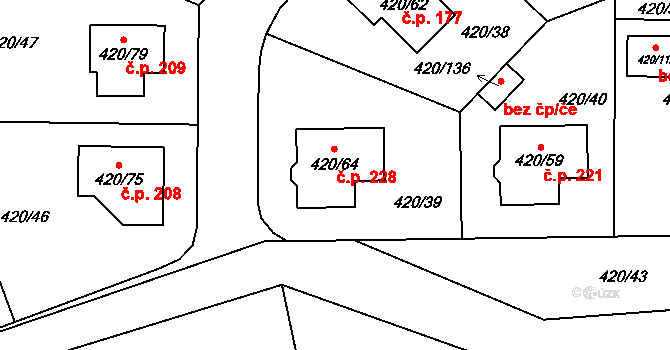Bdeněves 228 na parcele st. 420/64 v KÚ Bdeněves, Katastrální mapa
