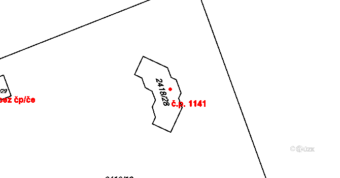 Vendryně 1141 na parcele st. 2418/28 v KÚ Vendryně, Katastrální mapa