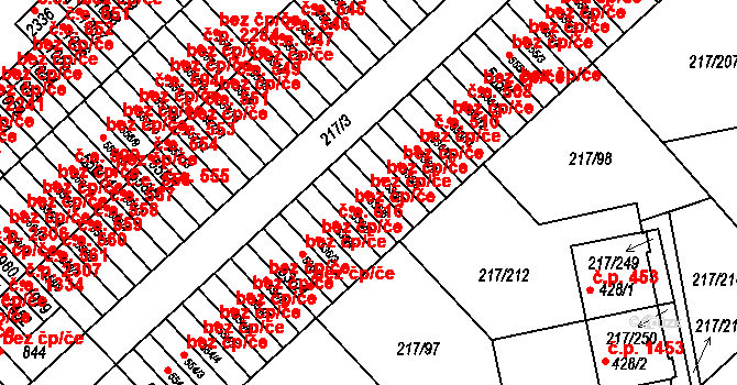 Sezimovo Ústí 514 na parcele st. 536/6 v KÚ Sezimovo Ústí, Katastrální mapa