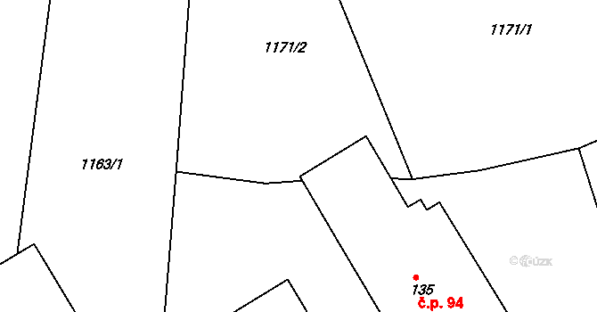 Železný Brod 38438071 na parcele st. 1171/2 v KÚ Horská Kamenice, Katastrální mapa
