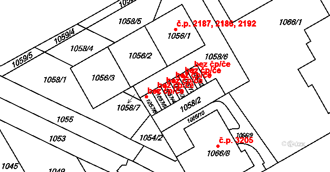 Brno 39442071 na parcele st. 1057/4 v KÚ Žabovřesky, Katastrální mapa