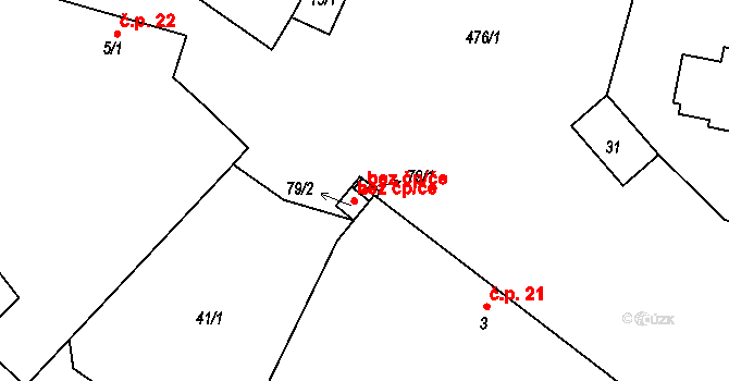 Protivín 39943071 na parcele st. 79/1 v KÚ Myšenec, Katastrální mapa