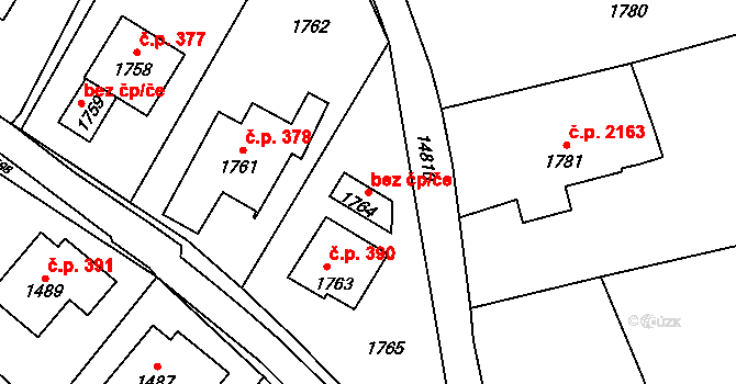 Vsetín 41773071 na parcele st. 1764 v KÚ Vsetín, Katastrální mapa