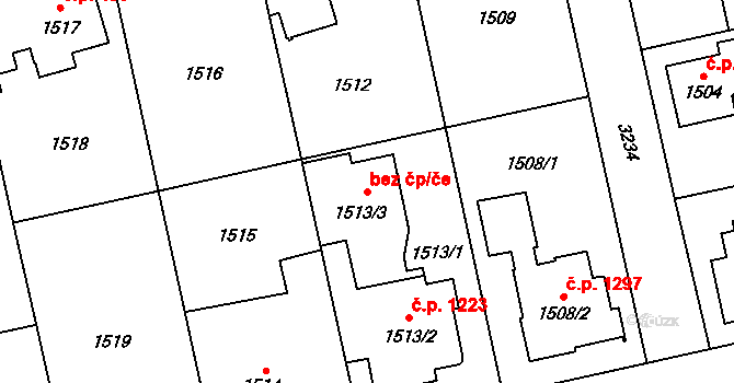 Ostrava 42210071 na parcele st. 1513/3 v KÚ Radvanice, Katastrální mapa