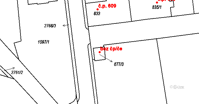 Dobruška 45673071 na parcele st. 877/3 v KÚ Dobruška, Katastrální mapa