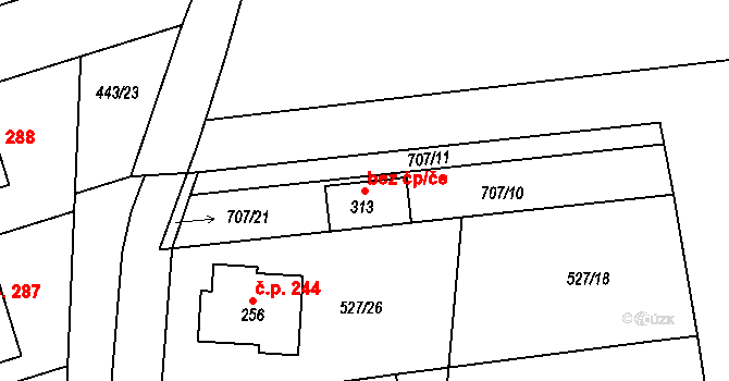 Kotvrdovice 46014071 na parcele st. 313 v KÚ Kotvrdovice, Katastrální mapa