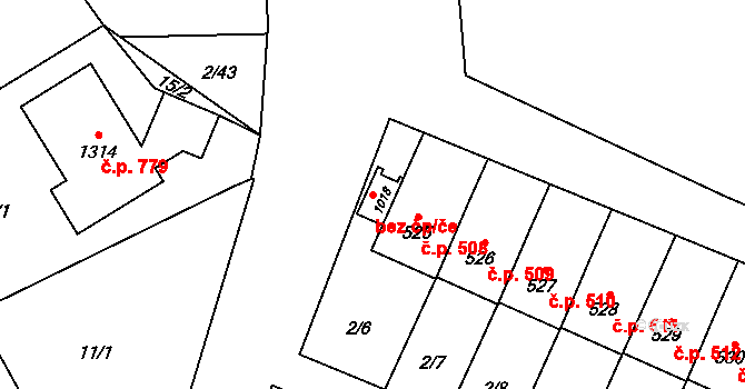 Pardubice 46726071 na parcele st. 1018 v KÚ Studánka, Katastrální mapa