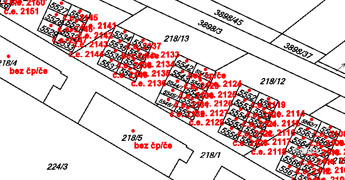 Řečkovice 2131, Brno na parcele st. 5545/1 v KÚ Řečkovice, Katastrální mapa