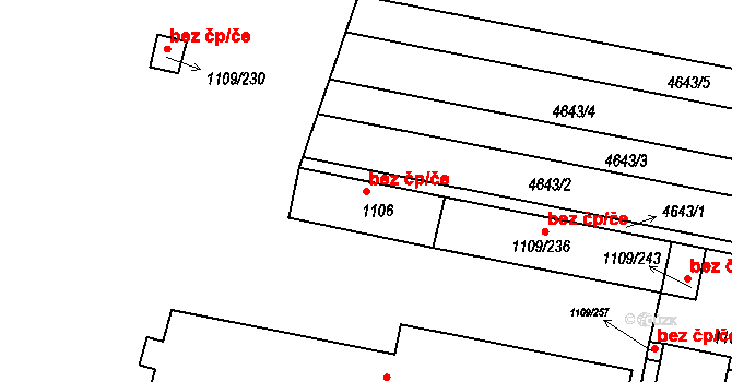 Velké Pavlovice 49825071 na parcele st. 1106 v KÚ Velké Pavlovice, Katastrální mapa