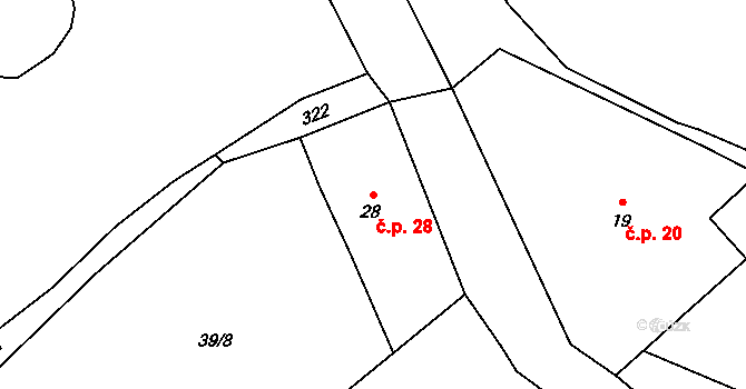 Tuškov 28, Kašperské Hory na parcele st. 28 v KÚ Tuškov, Katastrální mapa