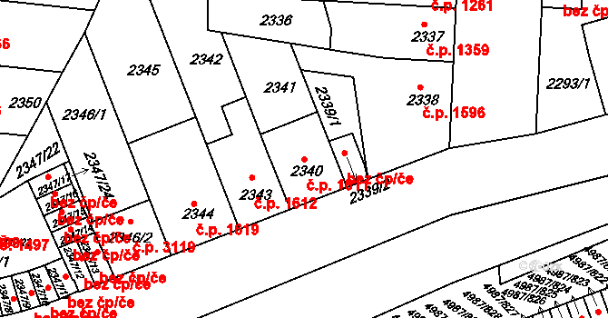 Louny 1611 na parcele st. 2340 v KÚ Louny, Katastrální mapa