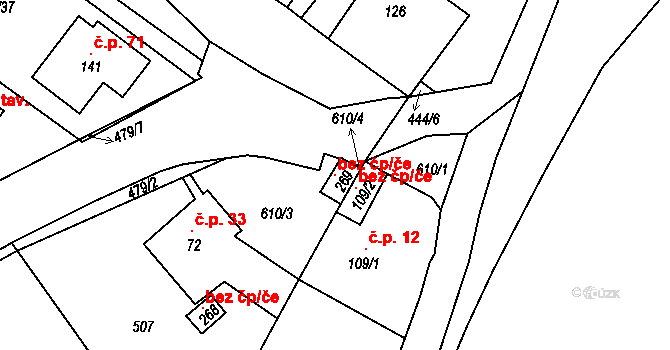 Trnovany 96429071 na parcele st. 269 v KÚ Trnovany u Litoměřic, Katastrální mapa